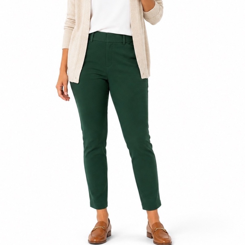 Old Navy Pixie Skinny Pants 12 Petite Green High Rise Business Casual Boho